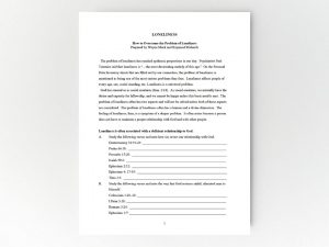 Loneliness Worksheet
